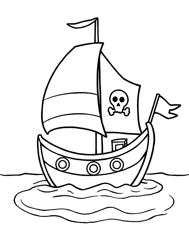 Pirate boat coloring page